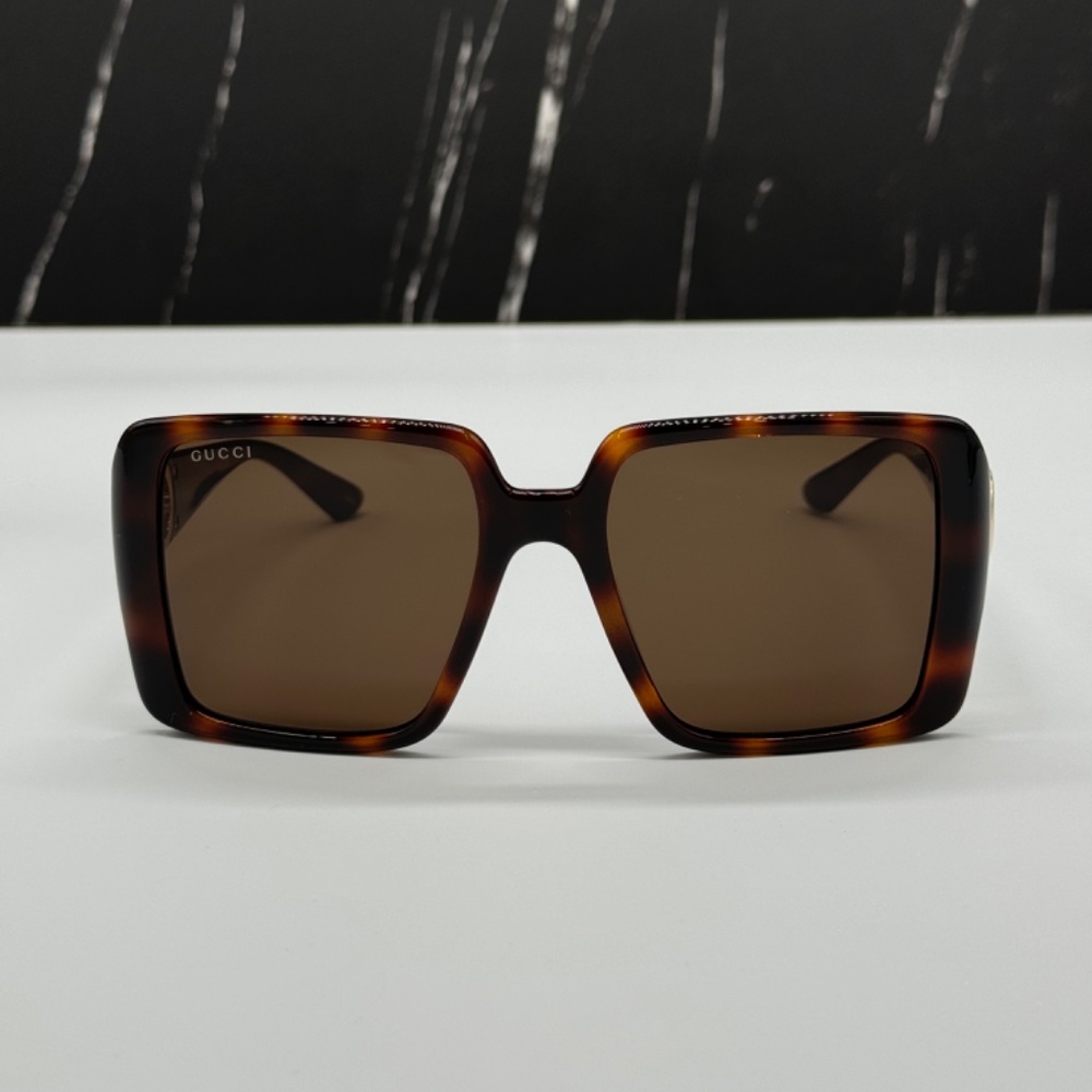 NEW GUCCI GG1692S 002 HAVANA BROWN SQUARE WOMEN GUCCI SUNGLASSES - Picture 3 of 11